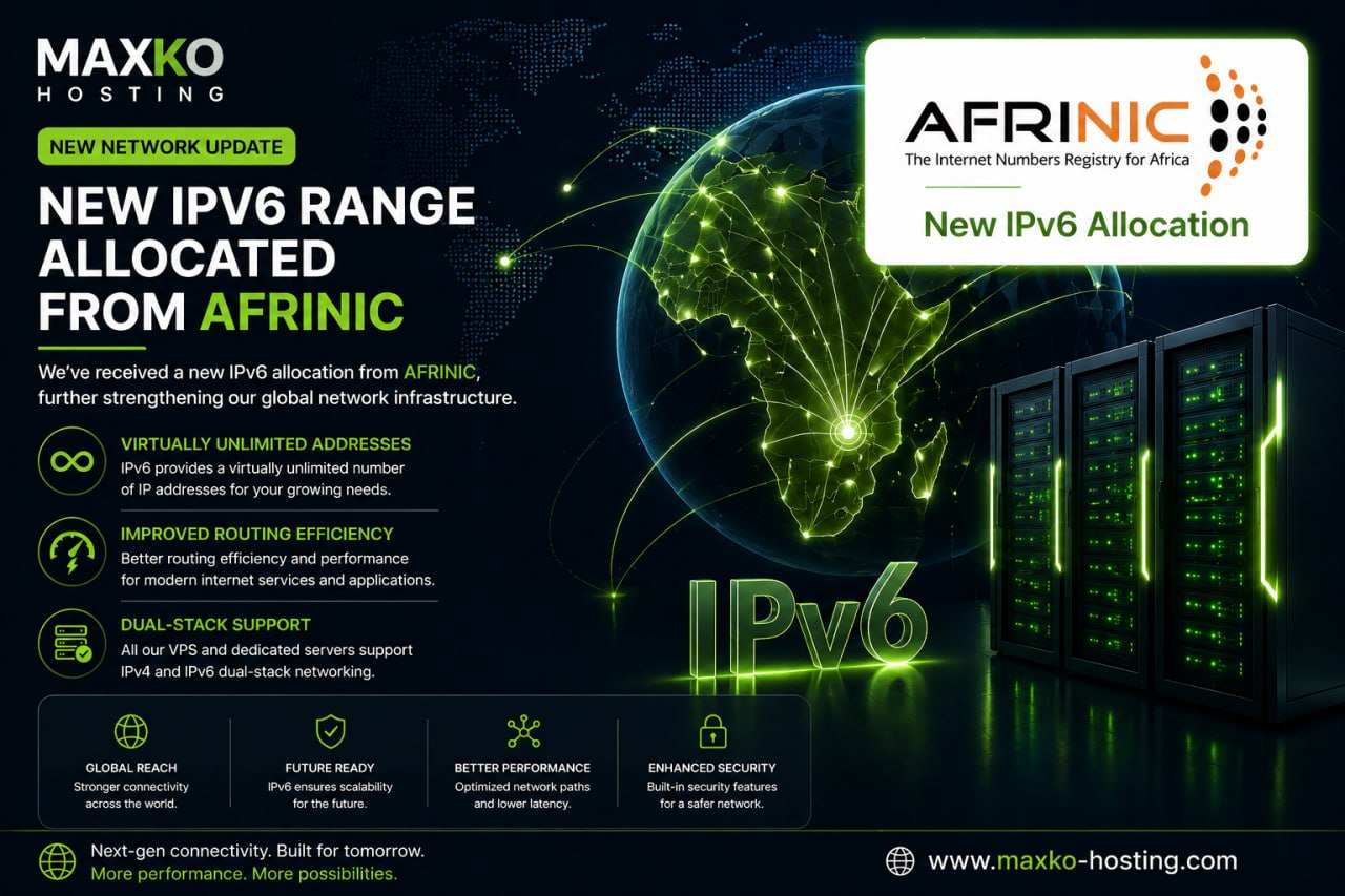 NEW IPV6 RANGE ALLOCATED FROM AFRINIC