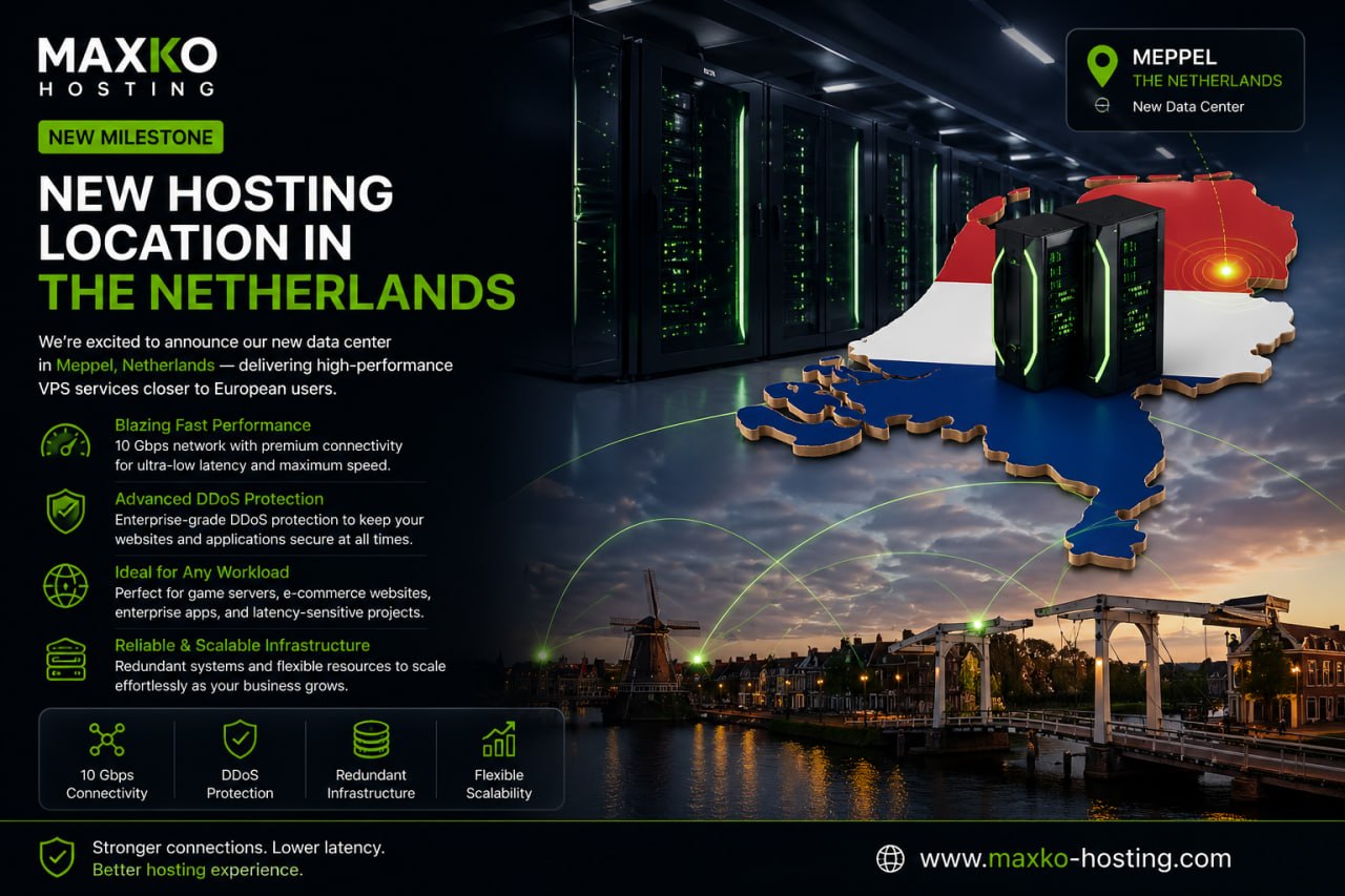 NEW HOSTING LOCATION IN the Netherlands