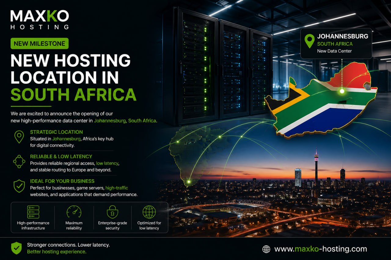 NEW HOSTING LOCATION IN SOUTH AFRICA